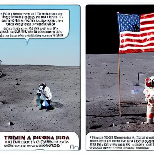 Prompt: obama on the moon