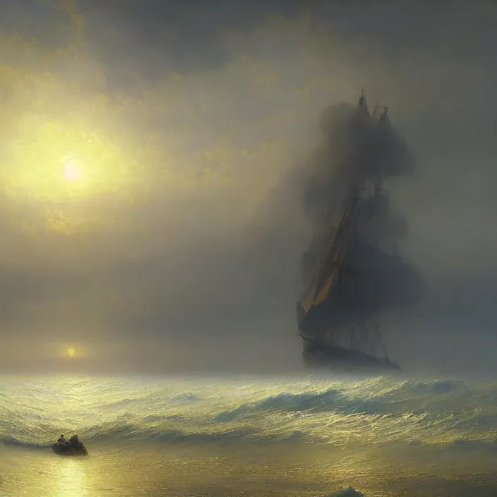 Prompt: a beautiful painting of the gold world tree on the sea by ivan aivazovsky and greg rutkowski and james gurney, in style of impressionism. dark fantasy, elden ring, hyper detailed, sharp focus, soft light. unreal engine 5. unreal engine 5 lumen. ray tracing. trending on artstation.