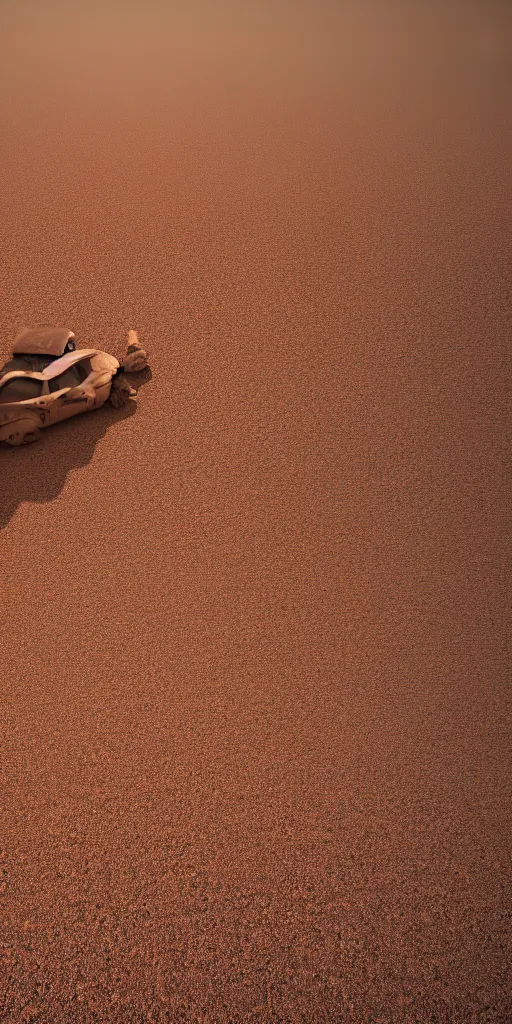 Image similar to blood falling in the desert sand, cinematic, highly detailed wide, atmospheric lighting, muted colors