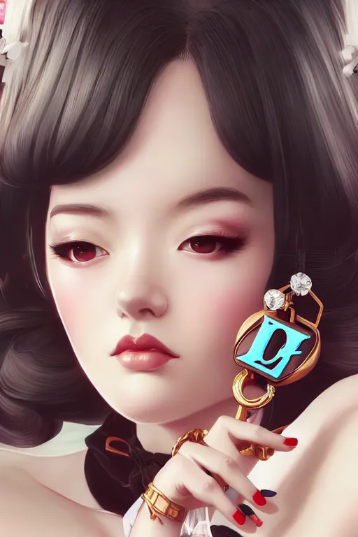 Image similar to a pin up and beautiful fashion charming dreamlke japan girl with lv jewelry, character art, art by artgerm lau and wlop and and ilya kuvshinov and john singer sargent, hyperdetailed, 8 k realistic, symmetrical, frostbite 3 engine, cryengine, dof, trending on artstation, digital art