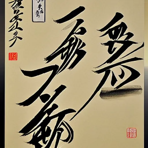Image similar to kyozan joshu sasaki, caligraphy, drawings, good quality, drawings on paper, brush