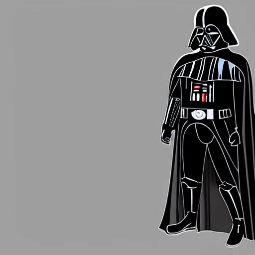 Image similar to a cartoon darth vader, high res, smooth lines