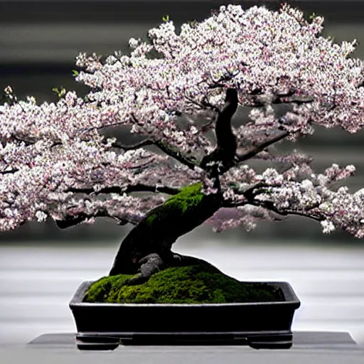 Prompt: beautiful photo of sakura bonsai , hd ,very relaxing