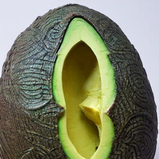 Prompt: intricate avocado carving