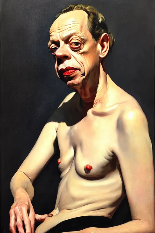 Image similar to portrait of don knotts sitting with full face full figure seductive sensual alluring attractive, in the style of disco elysium, expressionism, artstation, trending, andrew wyeth, jamie wyeth, john singer sargent,