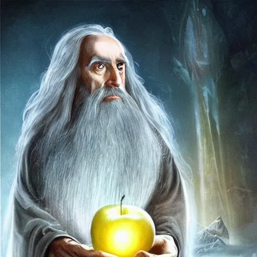 Image similar to Saruman writing code on a apple macbook, fantasy art, detailed, Lord of the rings, trending
