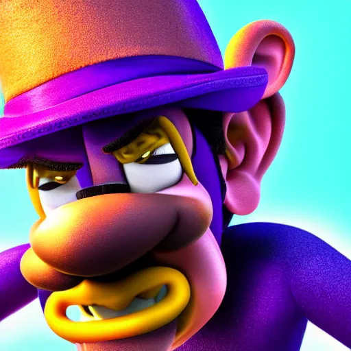 Image similar to stunning award winning hyperrealistic hdr 8 k highly detailed portrait photo of waluigi as a real human