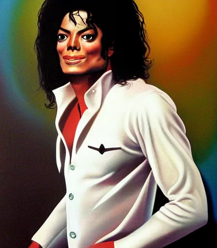 Image similar to portrait of michael jackson by boris vallejo, high quality, high detail