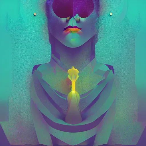 Image similar to a goddess by Petros Afshar and Beeple