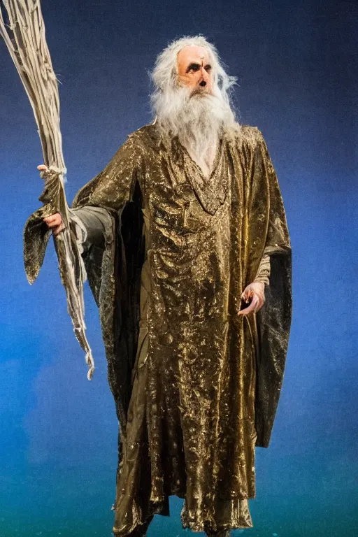 Image similar to a full body photograph of Prospero from the stage production of The Tempest taken with Nikon D3500, highly detailed