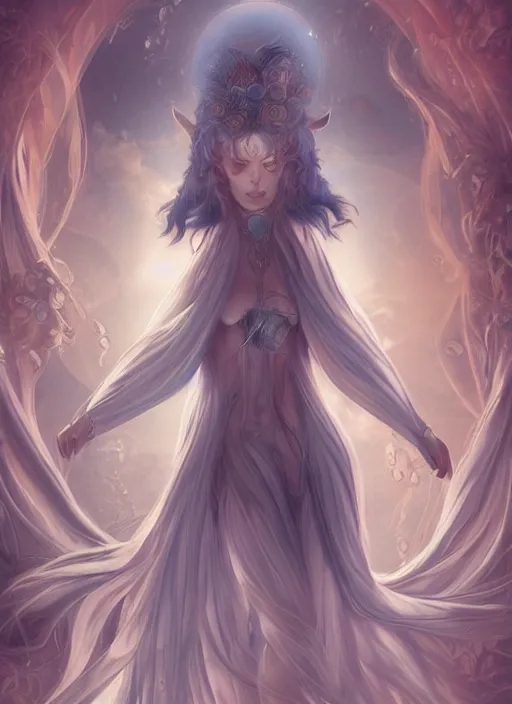 Image similar to the Goddess of Sleep, detailed digital art, trending on Artstation