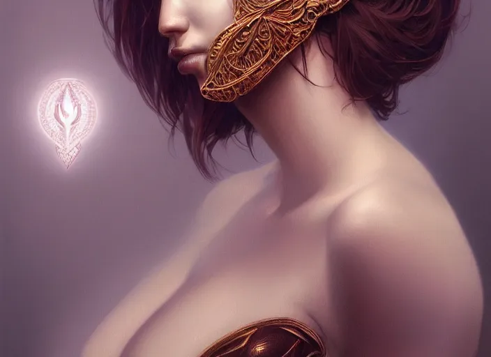 Image similar to masked, perfectly-centered-Portrait of the most beautiful woman on the planet , intricate, highly detailed, artstation, concept art, concept render, octane, redshift, smooth, sharp focus, illustration,award-winning, Unreal Engine 5, 8K, art by artgerm and greg rutkowski and alphonse mucha