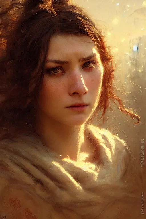 Image similar to a face portrait of geek girl, high detail, cleary see face, by gaston bussiere, bussiere rutkowski andreas rocha, bayard wu, greg rutkowski, odd nerdrum, maxim verehin, dan dos santos, masterpiece, sharp focus, cinematic lightning