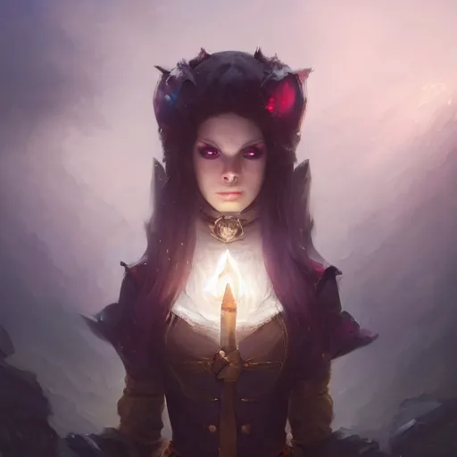 Image similar to grumpy necromancer girl, portait, ice magic, dark hair and makeup, sharp focus, digital painting, matte fantasy painting, deviantart artstation, by ivan aivazovsky, jason felix, steve argyle, tyler jacobson, peter mohrbacher, cinema, masterpiece