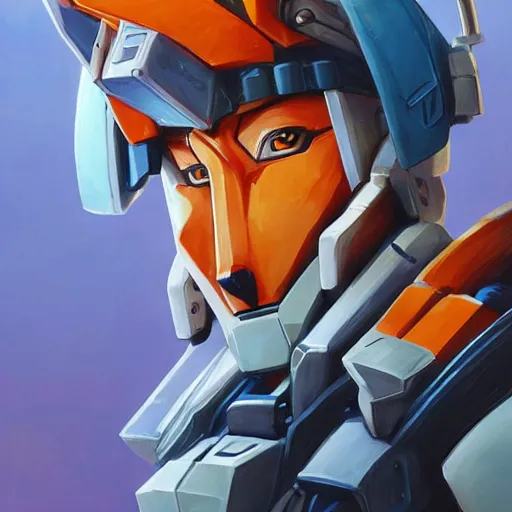 Image similar to portrait of a fox as a gundam pilot, with an intricate, detailed, urban inspired hiphop afro futuristic helmet, vector behance hd jesper ejsing, rhads, makoto shinkai, lois van baarle, ilya kuvshinov, rossdraws, hd, 3 2 k, ilya kuvshinov, gustav klimt