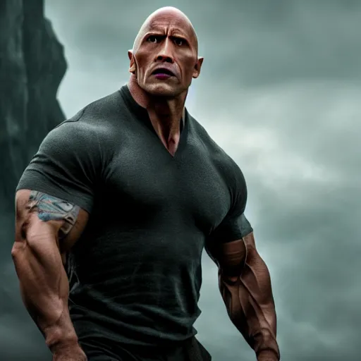 Prompt: a film still of dwayne johnson as voldemort, studio photography, high detail, ultra high detail, 4 k, hdr, 8 k