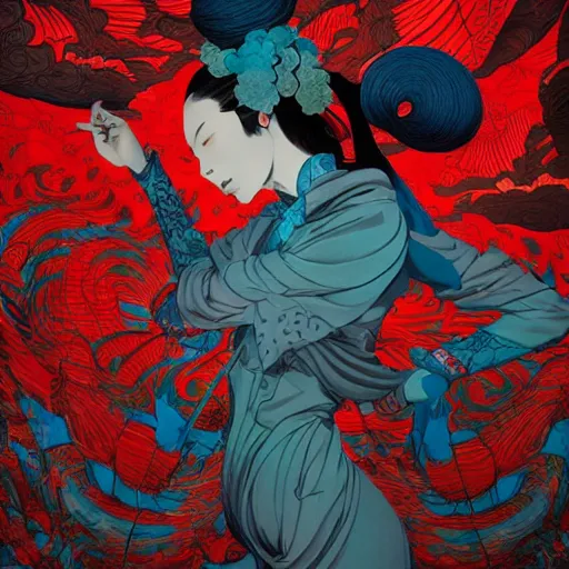 Image similar to james jean style, utagawa kunisada 3 d style, vfx art, unreal engine render, claymation style, colourful, volumetric light, digital painting, digital illustration, dramatic light,