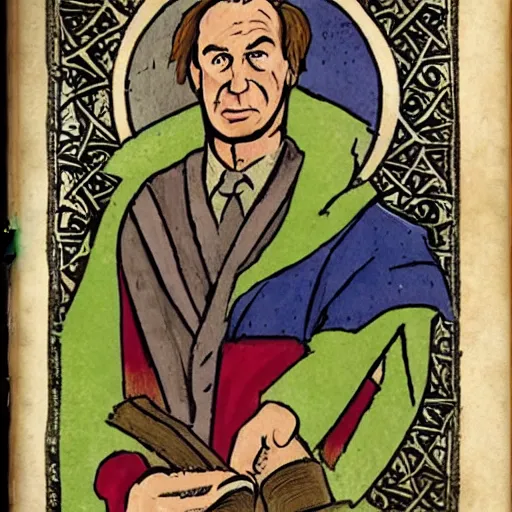 Image similar to saul goodman in a medieval bestiary