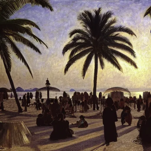 Image similar to a ultradetailed beautiful photo of hundreds of people in the amazonas palace designed by jules bastien - lepage, hans belmer, frank weston and gustave baumann, beach, trending on artstation, mediterranean, palm trees, light sparkles, sharp focus, soft light, 8 k 4 k