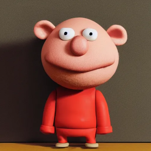 Image similar to little mr ham head by roger hargreaves and jim henson, octane render