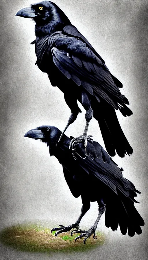 Image similar to epic professional digital art of a crow that is a human by lisa roet