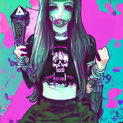 Image similar to wierdcore aesthetic girl