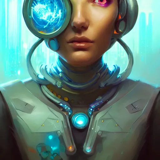 Image similar to a portrait of a beautiful cybernetic hippie, cyberpunk concept art by pete mohrbacher and wlop and artgerm and josan gonzales, digital art, highly detailed, intricate, sci-fi, sharp focus, Trending on Artstation HQ, deviantart, unreal engine 5, 4K UHD image