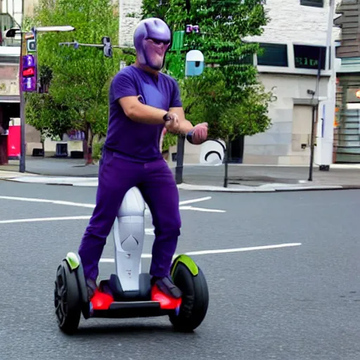 Image similar to thanos on a segway in google street view