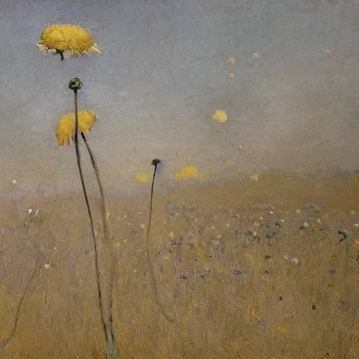 Image similar to The painting is a beautiful and haunting work of art of a series of images that capture the delicate beauty of a flower in the process of decaying. The colors are muted and the overall effect is one of great sadness. golden hour by Arthur Dove, by Jules Bastien-Lepage 3d render, vfx