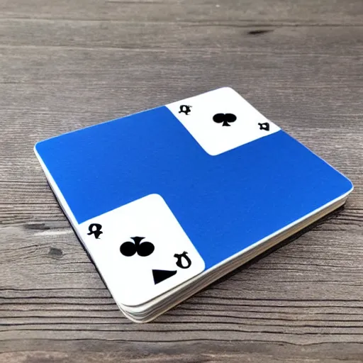 Prompt: playing card back, square, blue, minimalist