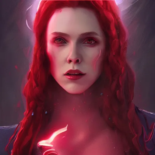 Prompt: still of scarlet witch in arcane, arcane art style, arcane aesthetic, artstation, cgsociety contest winner