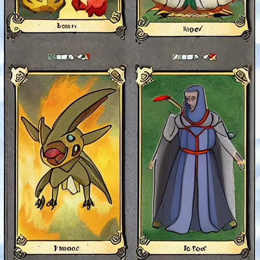 Prompt: medieval pokemon card