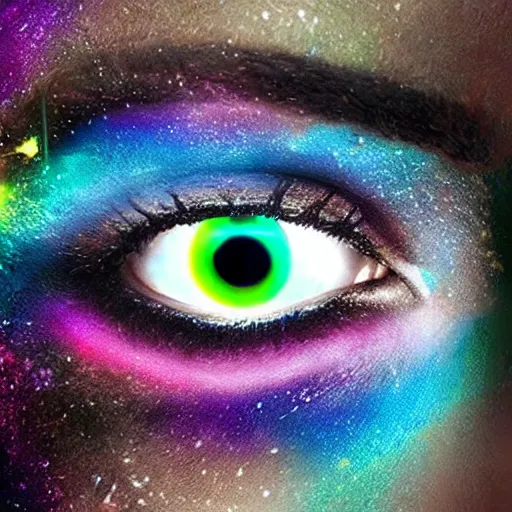 Image similar to rainbow cosmic eyes