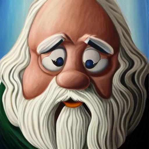 Image similar to gandalf as mr. potato head, painting