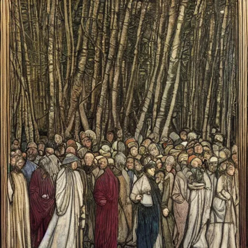 Prompt: a photo of where's wally, by edward burne jones