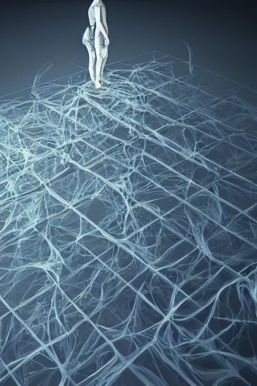 Image similar to a hyper realistic 3D model of surreal levitation, digital art, high concept, fractal, recursive, exponential, quantum