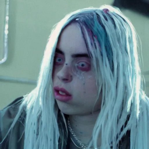 Image similar to Billie Eilish in a Tupac music video