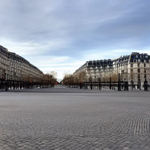 Prompt: an empty place de la contrescarpe in paris in the year 2 0 2 0