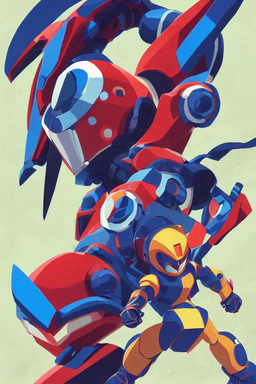 Image similar to robot ninja mask helmet megaman x zero rockman 2 0 2 2 switch game boss legacy collection fanart artsation, art gta 5 comics, behance hd by jesper ejsing, by rhads, makoto shinkai and lois van baarle, ilya kuvshinov, rossdraws global illumination ray tracing