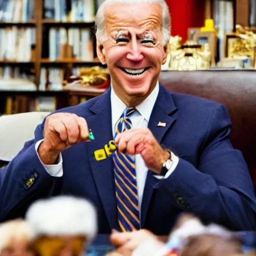 Image similar to joe biden playing with lego