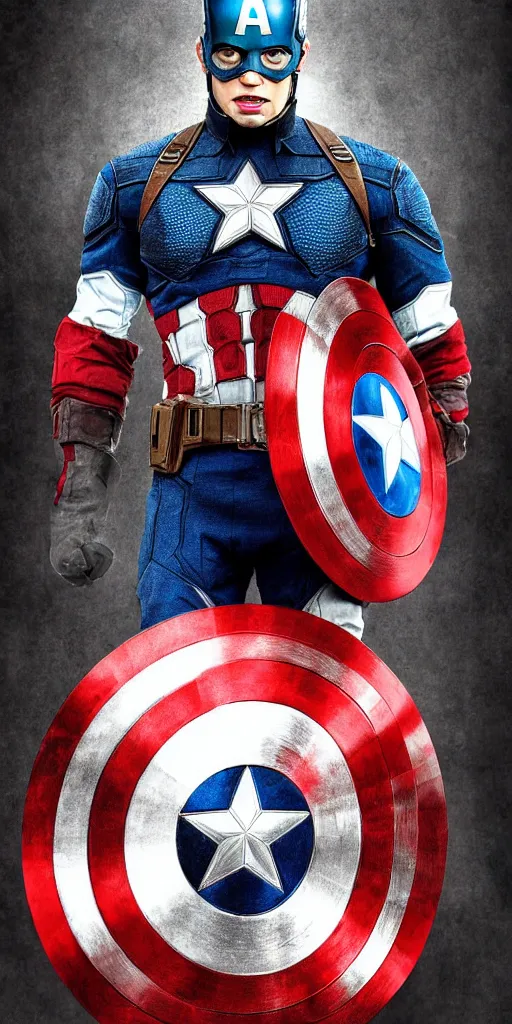 Image similar to Portrait photo of Captain America portrayed by Jordan Peterson, cinematic, trending digital art