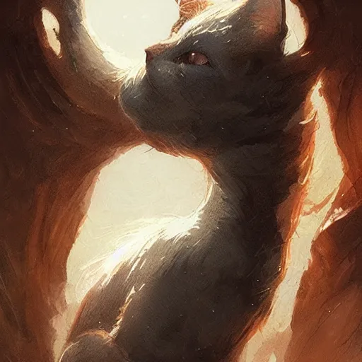 Prompt: cat, elden ring, by greg rutkowski