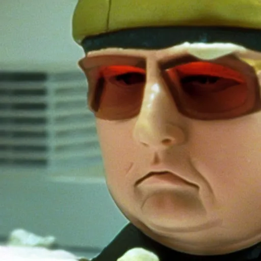 Prompt: Eric Cartman in American Psycho (1999)