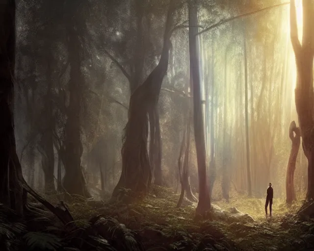 Prompt: photo of liam neeson as a djinn, in a forest. magical atmosphere. art by greg rutkowski. highly detailed 8 k. intricate. lifelike. soft light. nikon d 8 5 0.