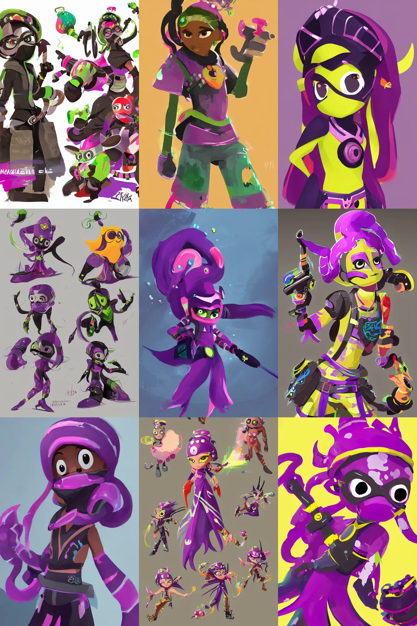 Prompt: character concept art, by nicholas kole, ninjala, splatoon, kakar cheung