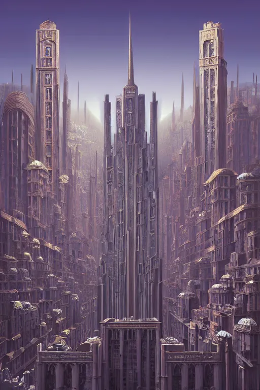 Prompt: a beautiful digital illustration painting of a megalopolis in the style of gothic brutalist architecture by benoit b. mandelbrot, steven belledin, martin johnson heade, lee madgwick, caspar david friedrich, and david rios ferreira. 8 k resolution trending on artstation concept art digital illustration