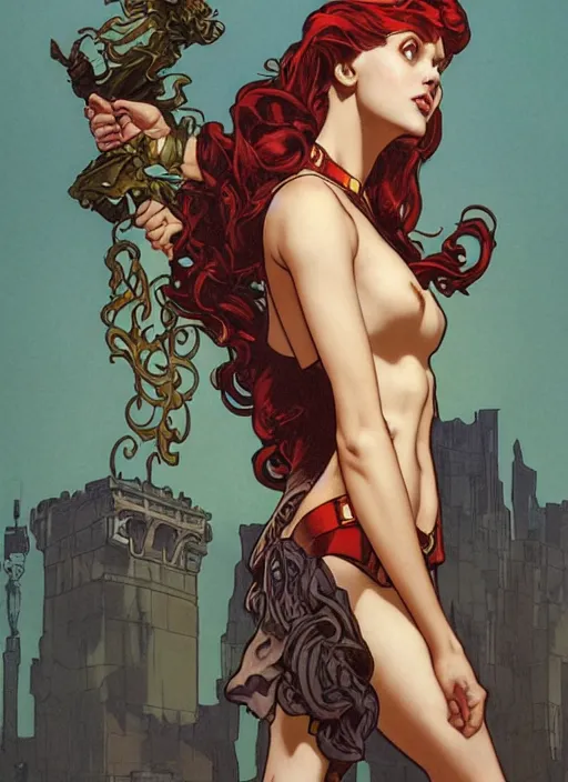 Prompt: slim young april with a mischievous face and long chesnut wavy hair dressed as a superhero in her early twenties, posing with her arms tucked behind her back, lady liberty, tight fit, curvaceous, intricate detailed face, shiny, art by joshua middleton and greg rutkowski and alphonse mucha