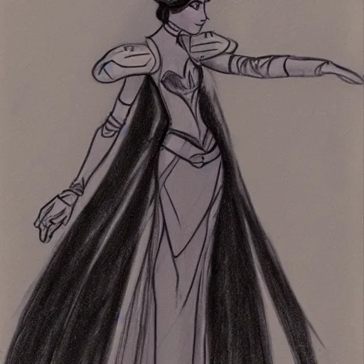 Image similar to milt kahl sketch of victoria justice as princess padme from star wars episode 3