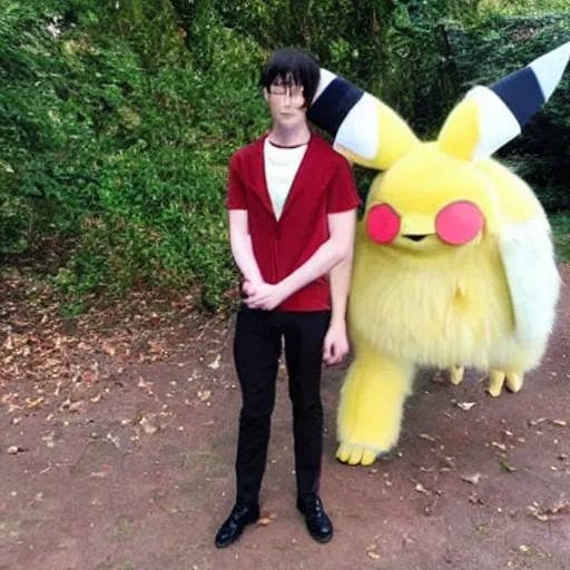 Image similar to Man badly cosplaying a pokemon, photo, trending