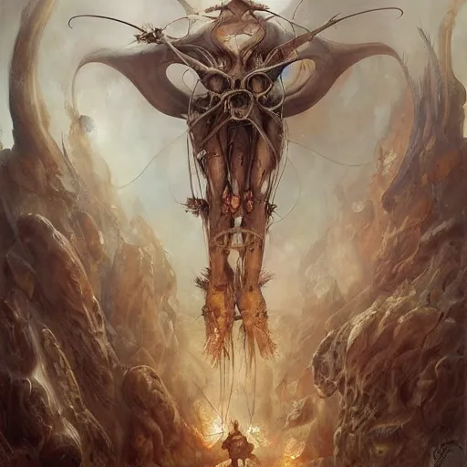 Image similar to portrait of daemons, phantom grip, by Peter Mohrbacher and Peter Gric